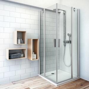 Roth TOWER LINE TDO1+TDO1 Sprchový kout obdélníkový 100x80 cm Profil: Matný elox, Sklo: Hladké čiré
