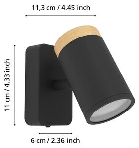 Eglo 300001 - Koup. nást. bod. svítidlo CONSUMA 1xGU10/3W/230V IP44 černá/béžová