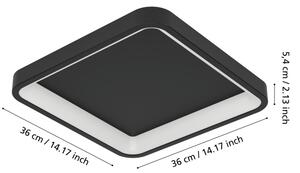 Eglo 901911 - LED RGBW Stm. str. svíti. LORETELLO-Z LED/20W/230V 35x35cm černá