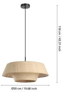 Eglo 44096 - Lustr na lanku MARFORD 1xE27/60W/230V lýko