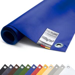 PVC plachta pro nákladní automobily 600 g/m² s oky Ochranná plachta matná (modrá, 2,5 m x 2 m)