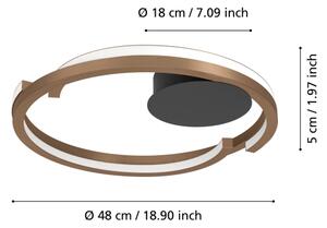 Eglo 901825-LED St. stropní svítidlo MEZZOMONTE 2xLED/20W/230V pr.48cm bronz +DO