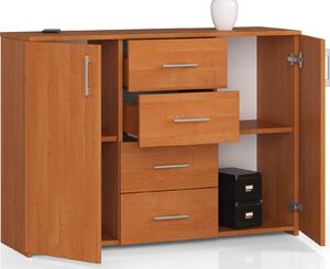 Komoda se 4 zásuvkami a 2 dvíky, 110x80x35, obývací pokoj, ole