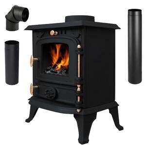 THUNDER® Litinová kamna na dřevo DIANA | 4,5 kW | Voln stojící | Krbová kamna | Tída A+ | Ekoprojekt | S písluenstvím