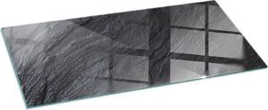 Sklenná podlahová deska pro 125x50 cm - Krbová deska sklenná - Krbová deska sklenná - Ochranné sklo - Ochranná deska proti jiskrám - Sklenná podlahová deska neholavá - Tepelná ochrana - Ochrana podlahy ze skla - Kamenná povrchová struktura