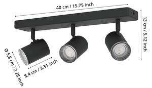 Eglo 901966 - Koupelnové bodové svítidlo CONSUMA 3xGU10/5W/230V IP44 černá