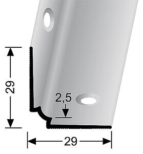 Schodový vnitřní profil pro krytiny do 2,5 mm (šroubovací) | Küberit 870 IW Stříbro F4