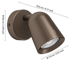 Eglo 901948 - Nástěnné bodové svítidlo CAMALDOLI 1xGU10/5W/230V bronzová