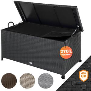 CASARIA® Zahradní box poltáový box s koleky 270L úloný prostor odolný proti UV záení úchyty plynová tlaková pruina odolný proti povtrnostním vlivm 117x53cm Zahradní úloný box erný