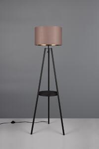 Trio R41561032 stojací lampa Colette 1x60W | E27 | IP20 - nožní spínač, látkové stínidlo, černá matná/taupe