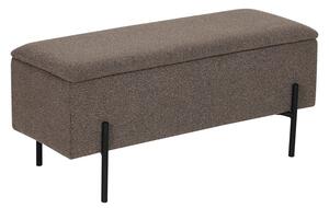 Nordic Living Hnědá bouclé lavice Bradford 95 cm