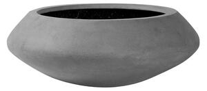 Pottery Pots Venkovní květináč kulatý Tara M, Grey (barva šedá), kolekce Natural, kompozit Fiberstone, průměr 60 cm x v 22,5 cm, objem cca 19 l