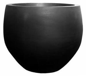 Pottery Pots Venkovní květináč kulatý Orb L, Black (barva černá), kolekce Natural, kompozit Fiberstone, průměr 68,5 cm x v 57 cm, objem cca 170 l