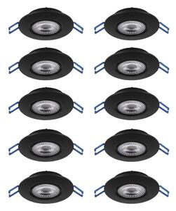 Eglo 300192 - SADA 10xLED Podhledové svítidlo GEDREZ LED/4,9W/230V pr. 9cm černá