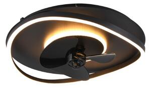 TRIO Reality R67393132 SORTLAND stropní svítidlo s ventilátorem SMD LED D500mm 30W/3500lm 2700-6500K černá matná, bílá, stmívatelné, dálkový ovladač