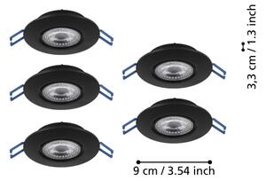 Eglo 300189 - SADA 5xLED Podhledové svítidlo GEDREZ LED/4,9W/230V pr. 9 cm černá