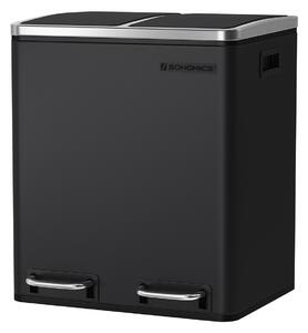 SONGMICS Odpadkový koš Rubax 2x15 L černý