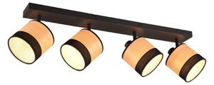 TRIO Reality R81664032 BOLZANO stropní bodové svítidlo/spot 4xE14 černá matná, imitace dřeva