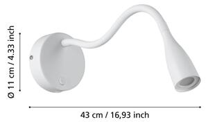 Eglo 901782 - LED Flexibilní nástěnná lampa s USB OLIVANDINO LED/3,8W/230V bílá