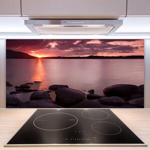 Kuchyňský skleněný panel Moře Kameny Krajina 140x70 cm