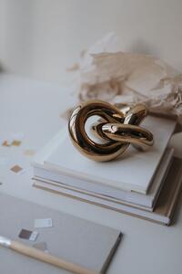 Cooee Design, Keramická dekorace uzel Knot, velká | zlatá TH-04-01-GD