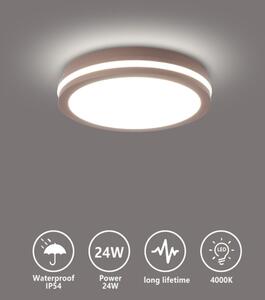 Brilagi - LED Venkovní stropní svítidlo BENE LED/24W/230V pr. 26 cm hnědá IP54