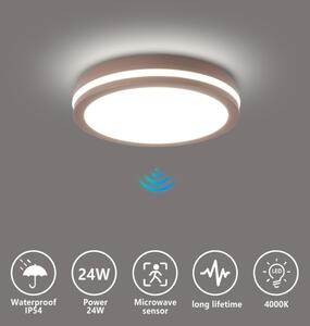 Brilagi - LED Venkovní svítidlo se senz. BENE LED/24W/230V pr. 26 cm hnědá IP54