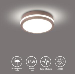 Brilagi - LED Venkovní stropní svítidlo BENE LED/18W/230V pr. 21,5 cm hnědá IP54