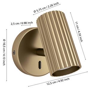 Eglo 902033 - Nástěnné bodové svítidlo PORTILLO 1xGU10/5W/230V zlatá