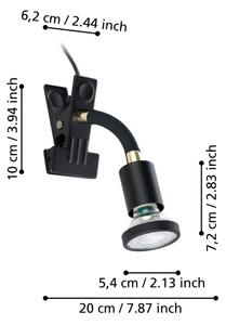 Eglo 300914 - LED Lampa s klipem PARRINI 1xGU10/4,5W/230V černá
