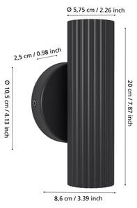 Eglo 902032 - Nástěnné svítidlo PORTILLO 2xGU10/5W/230V černá