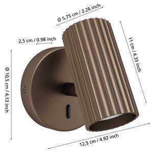Eglo 902035 - Nástěnné bodové svítidlo PORTILLO 1xGU10/5W/230V hnědá
