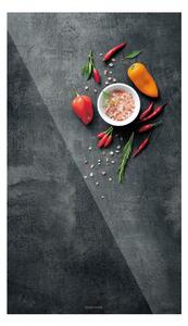 Skleněná odkládací deska na sporák ONLINE 30 x 52 cm, sůl a chilli