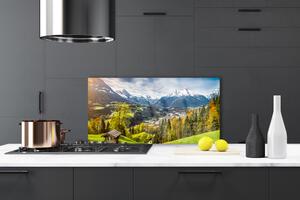 Kuchyňský skleněný panel Skleněná Alpy Krajina 125x50 cm
