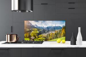 Kuchyňský skleněný panel Skleněná Alpy Krajina 125x50 cm