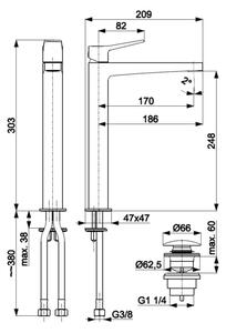 KFA Armatura 4522-712-31 - Umyvadlová baterie + výpusť MALAGA 30,3 cm kart.zlatá