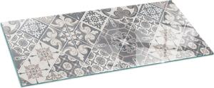 Sklenný podlahový panel 125x50 cm - Krbový panel ze skla - Krbový panel ze skla - Ochranné sklo - Ochranný panel proti jiskrám - Sklenný podlahový panel proti ohni - Tepelná ochrana - Ochrana podlahy ze skla - Dekorativní mozaikový vzor