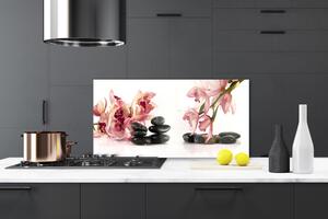 Kuchyňský skleněný panel Květ Kameny Umění 140x70 cm