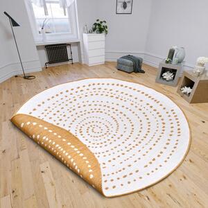 NORTHRUGS - Hanse Home koberce Kusový koberec Twin-Wendeteppiche 105786 Ochre kruh – na ven i na doma - 140x140 (průměr) kruh cm