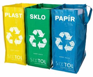 Sixtol Tašky na tříděný odpad SORT EASY 3 SLIM, 18 x 30 x 40 cm, 3 x 22 l, 3 ks