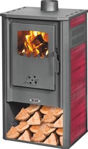 Krbová kamna BLIST Atene S Ceramic, 7,5 kW, ervená