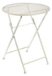 Kobolo zahradní stl prmr 60 cm - krémový kovový stl bistro stl kovový balkonový stl stl na terasu kulatý jídelní stl zahradní dekorace balkon kempování