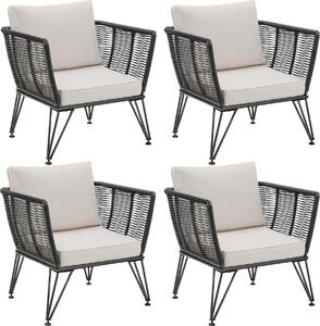 Tectake® Sundo kulaté polyratanové zahradní lehátko v designu Rope