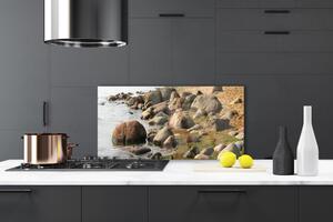 Kuchyňský skleněný panel Kameny Moře Krajina 100x50 cm