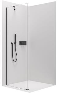 Cerano, pevná sprchová zástěna pro dveře Marino a Volpe 80x190 cm, 6mm čiré sklo, černý profil, CER-CER-420267