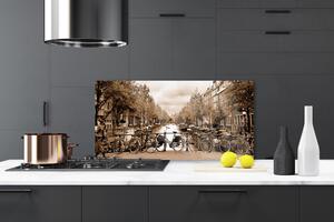 Kuchyňský skleněný panel Řeka Kolo Stromy Krajina 100x50 cm