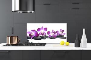 Kuchyňský skleněný panel Květ Kameny Umění 140x70 cm