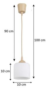 Brilagi - LED Lustr na lanku RETRO GLASS 1xE27/60W/230V pr. 10 cm béžová/bílá
