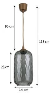 Brilagi - LED Lustr na lanku R GLASS 1xE27/60W/230V pr. 14 cm hnědá/kouř šedá