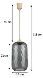 Brilagi - LED Lustr na lanku R GLASS 1xE27/60W/230V pr. 14 cm béžová/kouř šedá